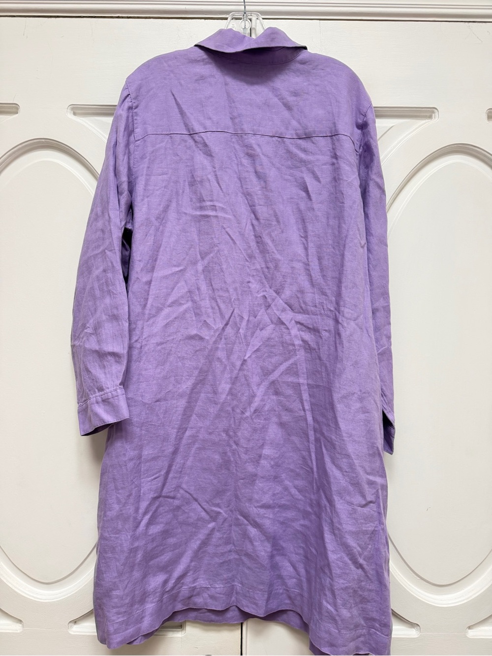 J Jill Live Linen 2x Lavender Button-Front Shirt Dress - Picture 6 of 6